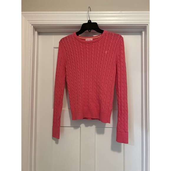 Lilly Pulitzer Sweater Size XS Pink Cable Knit Long Sleeve Crew Neck Colorful - Picture 1 of 5